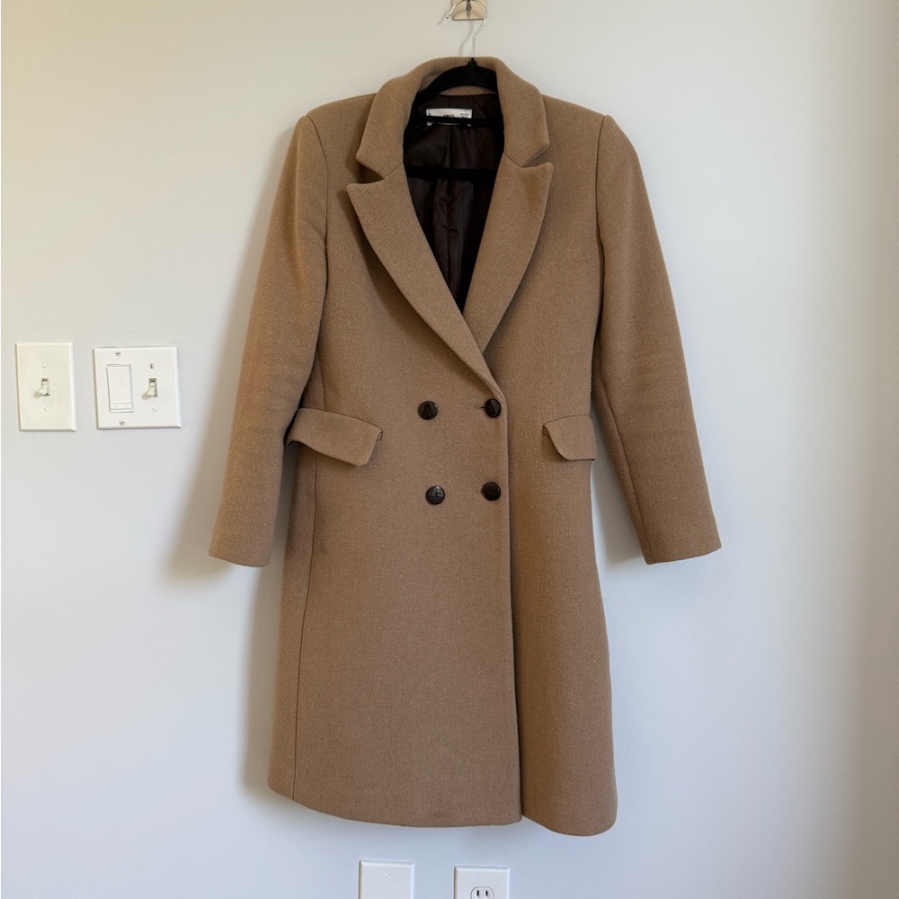 Mango Tan Trench Coat With Structured Silhouette